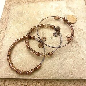 Alex and Ani Rose Gold trio of bracelets